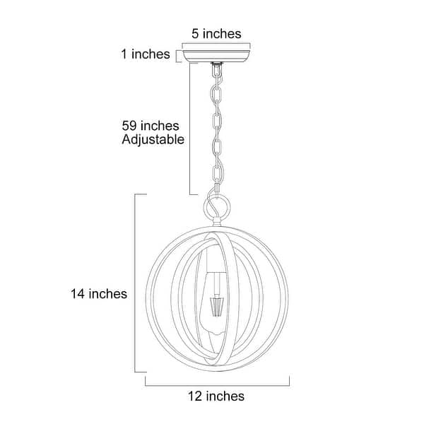 Clovy Farmhouse 1Light 12in Wood Globe Pendant Lights for Kitchen